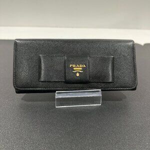 Prada Saffiano Leather Bow Detail Long Wallet (JB1395)